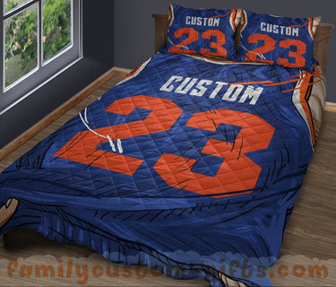 Custom Quilt Sets New York Jersey Personalized Basketball Premium Quilt Bedding for Men Women